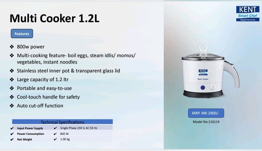 kent multi cooker 1.2L